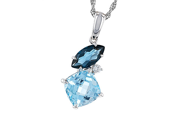 C320-49365: NECKLACE 2.37 TW BLUE TOPAZ 2.40 TGW