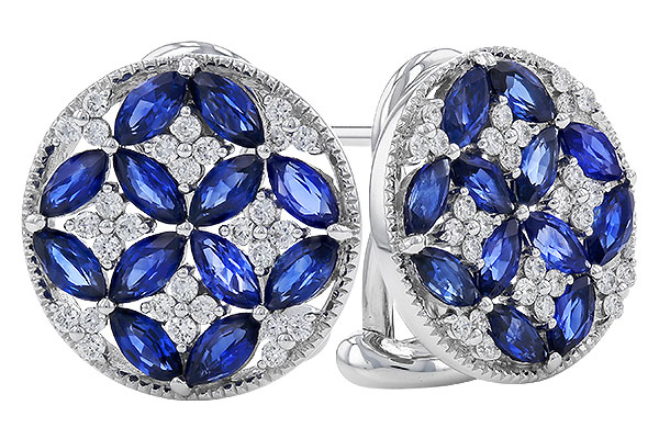 G320-46719: EARRINGS 2.07 TW SAPPHIRE 2.37 TGW