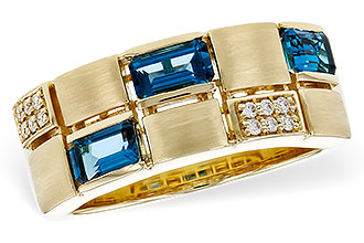 H320-52155: LDS RG .94 LONDON BLUE TOPAZ 1.00 TGW