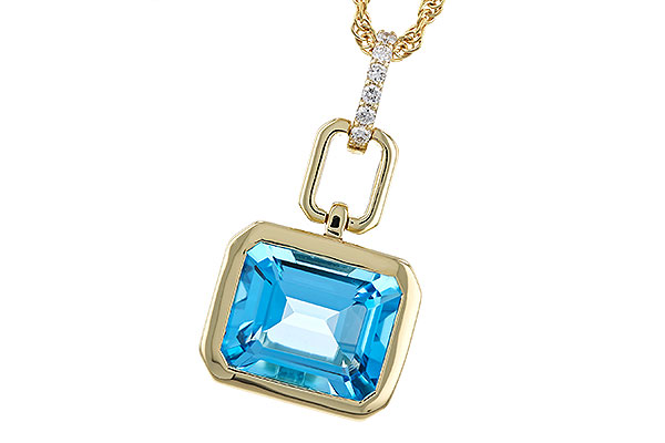 K320-49446: NECKLACE 3.26 BLUE TOPAZ 3.30 TGW (10x8MM BT)