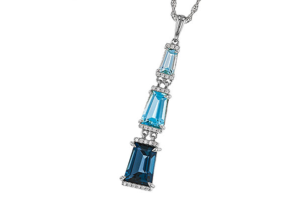 L320-49391: NECKLACE 2.60 TW BLUE TOPAZ 2.65 TGW