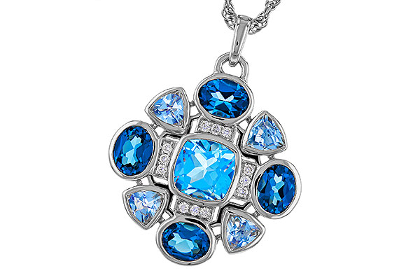 M320-48455: NECKLACE 3.19 TW BLUE TOPAZ 3.25 TGW